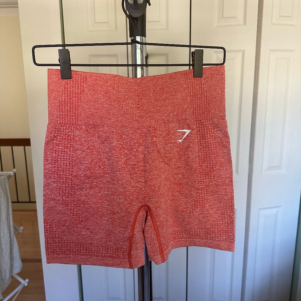 Gymshark Vital Seamless Shorts (Size Medium, Orange)
